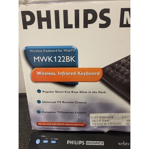 Philips Magnavox Webtv Plus MWK122BK Wireless MSN WebTV Keyboard Untested - Picture 5 of 9